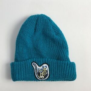 Crazy cat X-ray patch teal Winter Hat Beanie Cap